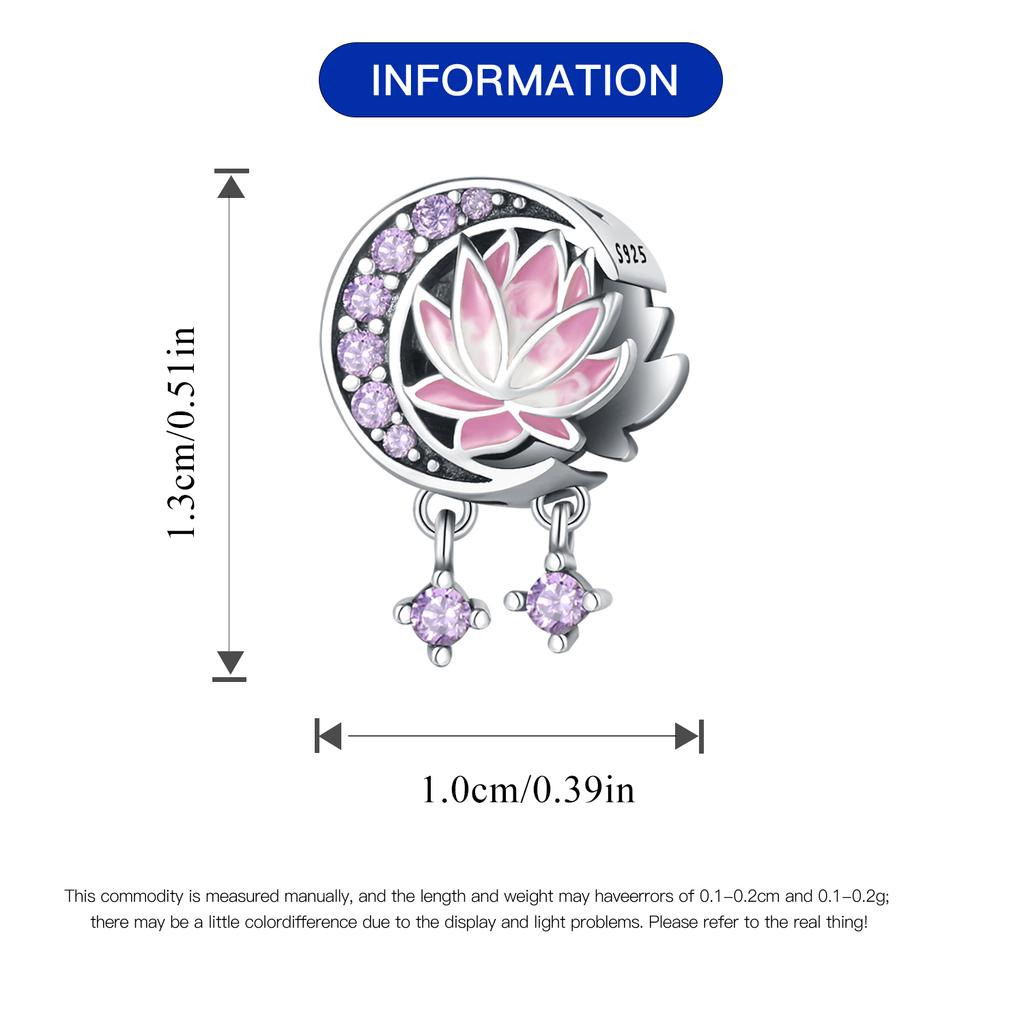 Beads Copper Charms Original Pink Lotus Flowers Beads Fit Bracelet Jewelry Diy Women Fine Gift Accessory