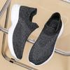 Large size fly-woven lightweight men's shoes one-pedal sports shoes casual large size knitted socks shoes soft sole dad black shoes