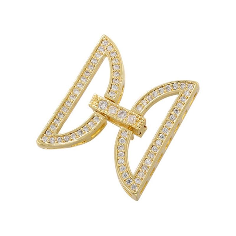 Gold Plated Copper Zirconia DIY Clasp Set Creative Jewelry Crafting Clasps with Zircon for Bracelet & Necklace DIY
