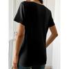 T-shirt à Motif Imprimé Naturel Style Calligraphie Manuscrite Minimaliste Tailles Européennes, Vêtements pour Femmes, Manches Courtes Décontractées pour Femmes