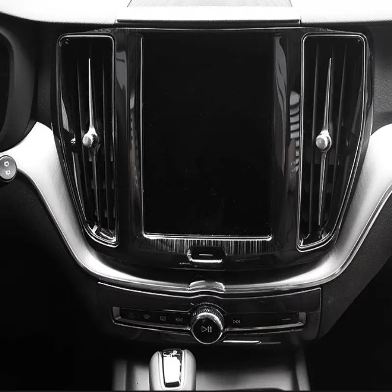 For Volvo XC60 XC 60 2018- Interior Accessories ABS Center Control Console Air Vent Cvoer Navigation GPS Panel Frame Cover