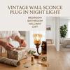 Wandleuchte im Retro-Stil, Steck-Nachtlicht, USB-betrieben, mit Schalter, Glaslampenschirm in Warmlicht, Wandleuchte im Landhausstil.