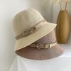 Cotton and Linen Hat Women's Spring and Autumn Thin Women's Bucket Hat Breathable Sun Hat Basin Hat Sunscreen Sun Hat Tide