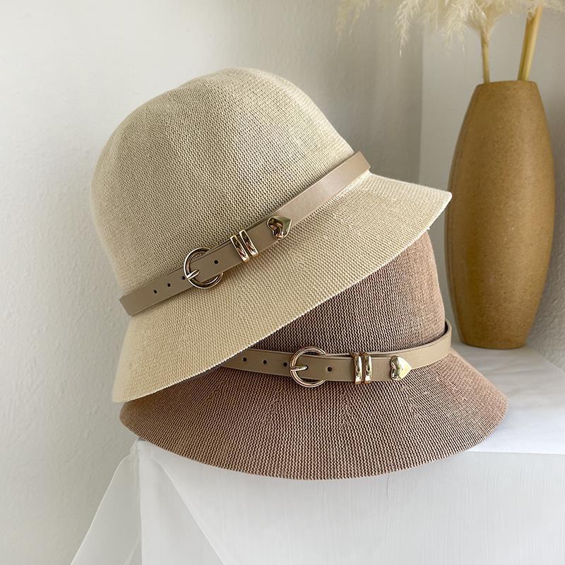 Cotton and Linen Hat Women's Spring and Autumn Thin Women's Bucket Hat Breathable Sun Hat Basin Hat Sunscreen Sun Hat Tide