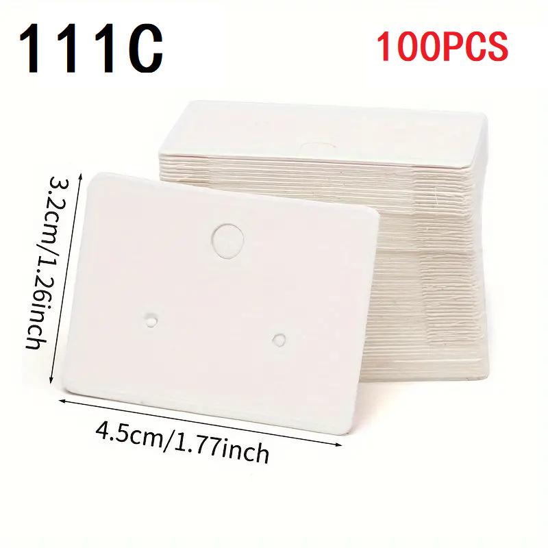 100 Sheets, Kraft Paper, Earring Display Card, Hanging Type, Label Clip, Suitable for Small Businesses, Earring Labels, Jewelry Decoration Cards