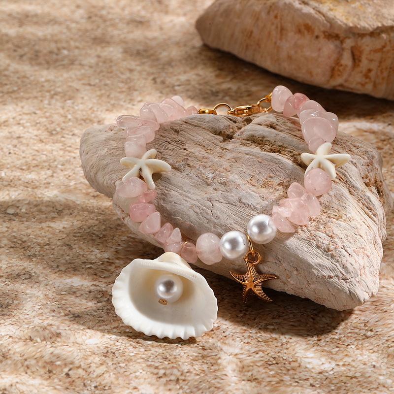 

New Trendy Sea Shell Pendant Bracelet for Women Handmade Crushed Stones Starfish Bracelets Girls Summer Beach Jewelry Gift
