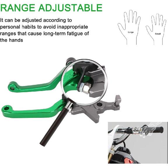 Motorrad Bremskupplungshebel Schwenkhebel Set Verstellbar CNC für KLX 300 KLX300 KLX300SM 20-24 KLX230 KLX230R KLX230SM 20-23 KLX125 10-16 KLX250