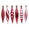 6-Piece Red Pointed Christmas Tree Decorations Set