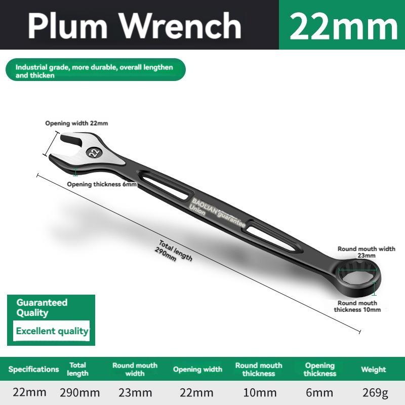 Durable Ratchet Wrench 8-32mm Plum Blossoms Open Combination Wrench Two-Way Double Fast Ratchet Wrench Auto Repair Tools