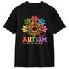 Sunflower Puzzle Respect Love Support Autism T Shirt For Couple Summer T Shirts O Neck Fashion Tees Plus Size Wholesale Clothing
