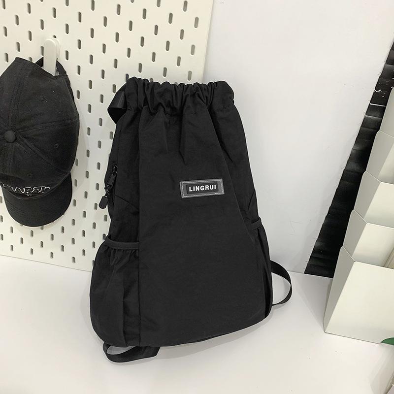 Drawstring Backpack Women'S Bundle Mouth Bag Sports Lightweight Backpack Travel Bag Men'S Outdoor Simple Backpack