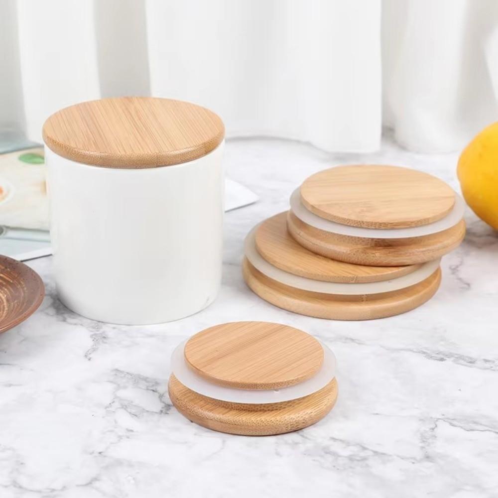 Reusable Bamboo Lids Non Leakage Jar Canning Caps Portable Wooden Covers  Drinking Jar Supplies