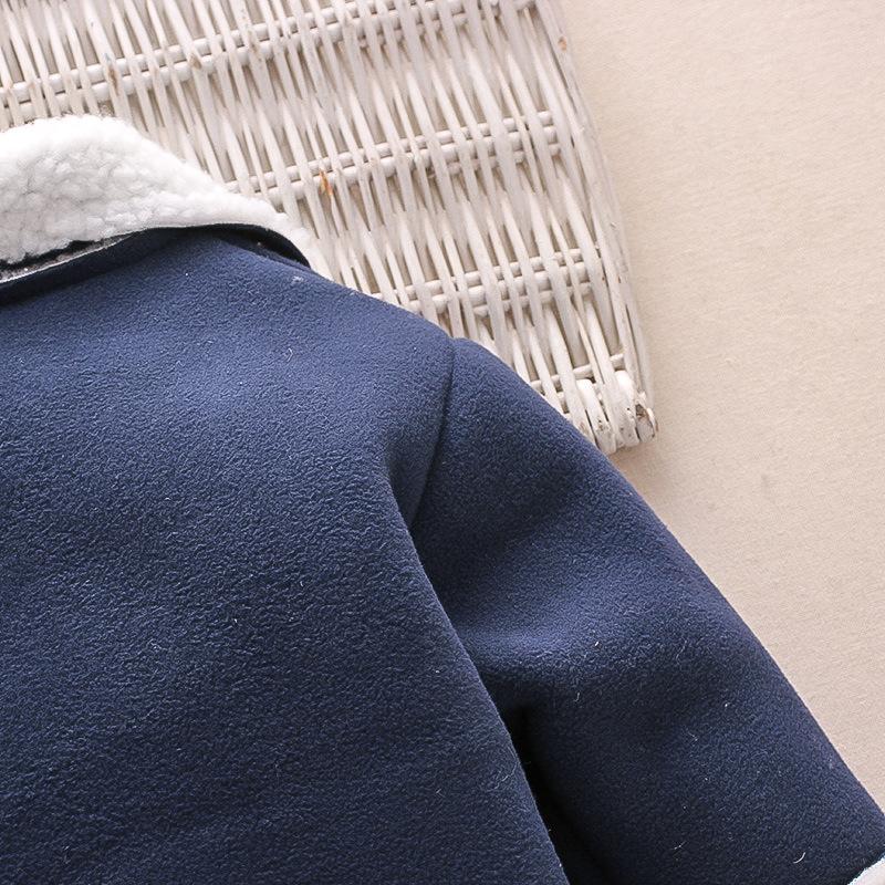 Cappotti in pile per ragazzi e ragazze Cappotti per bambini Abiti autunnali e invernali Cappotto per bambini con risvolto in peluche Vestiti caldi