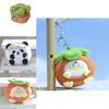Cute Panda Plush Toy Keychain Short Plush 11cm Height Panda And Persimmon Design