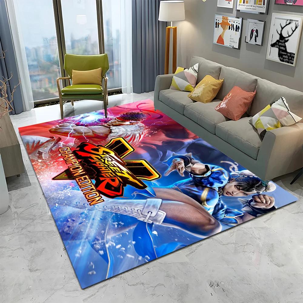 Street Fighter Retro Game SF Gamer Carpet Rug for Home Living Room Bedroom Sofa Doormat Decor,kids Area Rug Non-slip Floor Mat