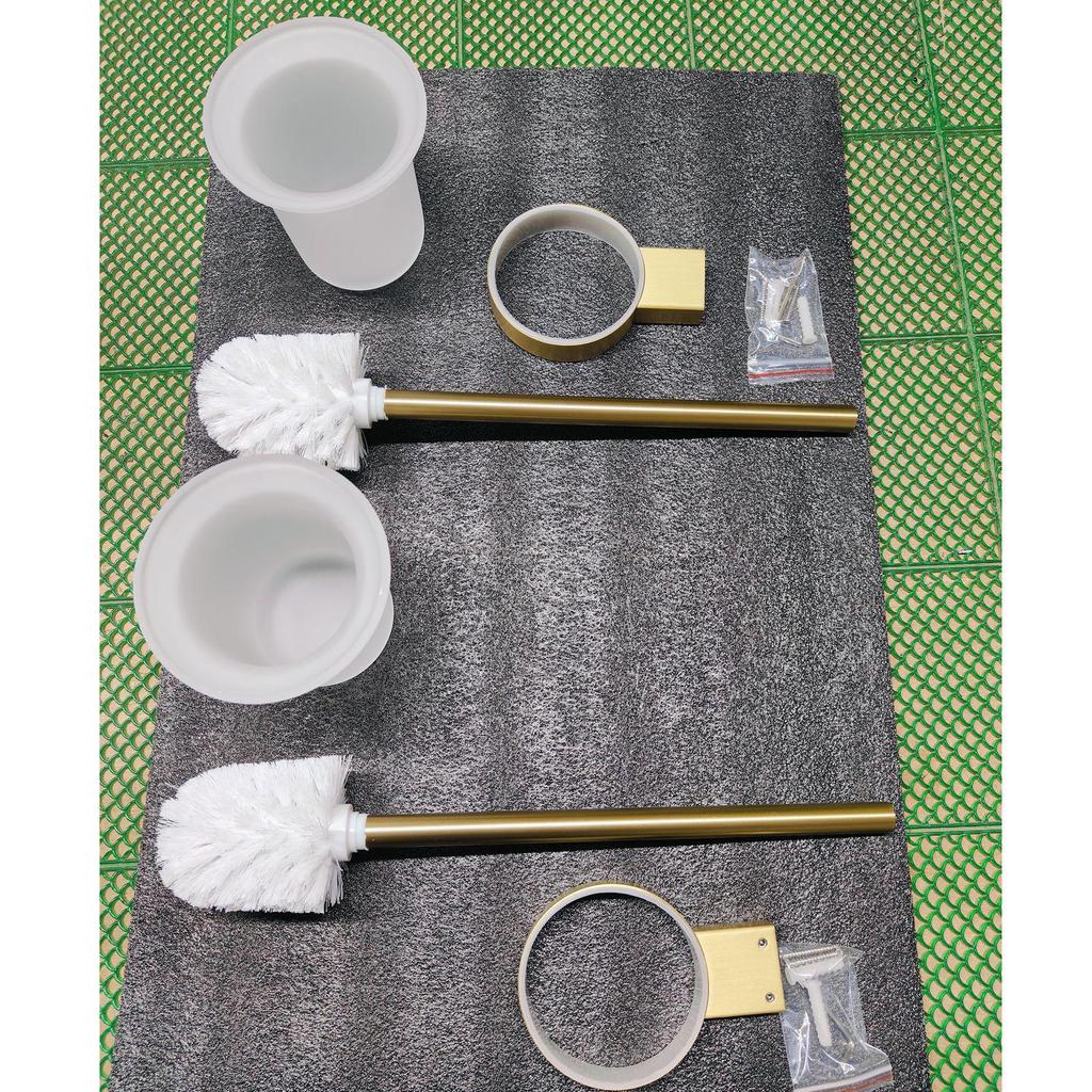 Brushed Gold Bathroom Towel Rack and Shelf Set