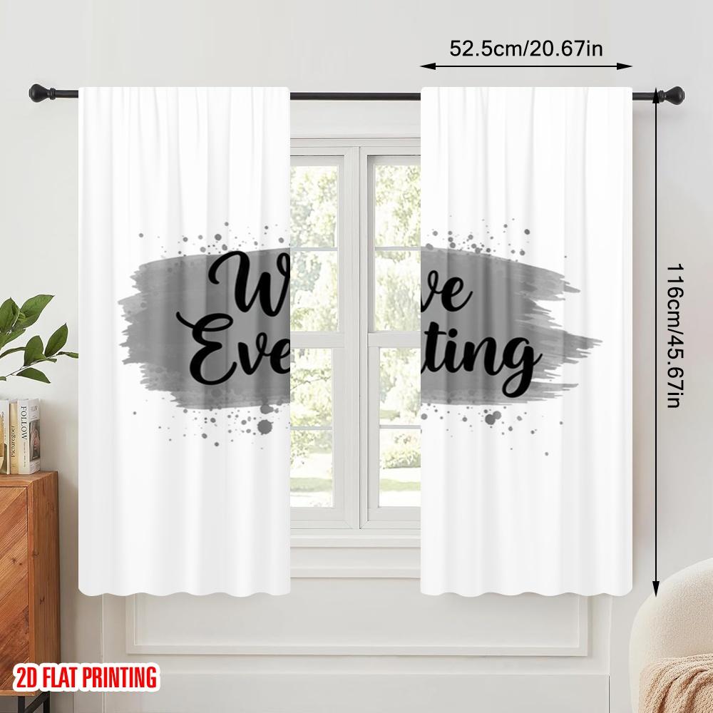 2pcs 2D Flat Printing Curtains We Have Everything Polyester Without Electricity Family Party Perfect for Holiday Party General