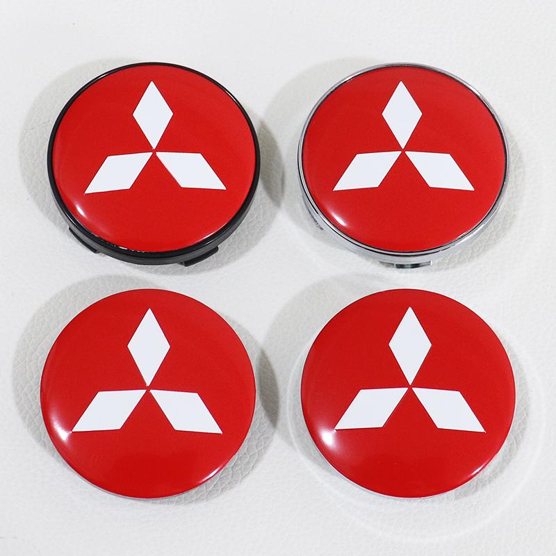 4 Stück 56mm 60mm 65mm 68mm Mitsubishi Autoemblem Radnabendeckel Auto Felge Umbau staubdichter Aufkleber Styling-Zubehör