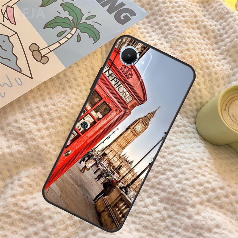 

Лондонский Автобус Англия Биг Бен Чехол Для Realme GT6 GT7 Pro C67 C65 C63 C61 C55 C53 C51 C35 C71 C75 11 12 13 14 15 Pro Plus Realme C55