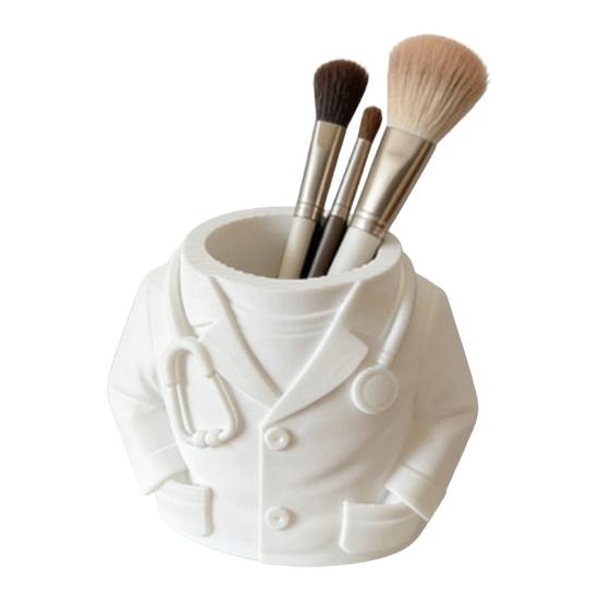 

3D-печатный халат врача, держатель для ручек, пластиковый настольный органайзер для кистей для макияжа, карандашей, подарки для врачей, медсестер, студентов-медиков