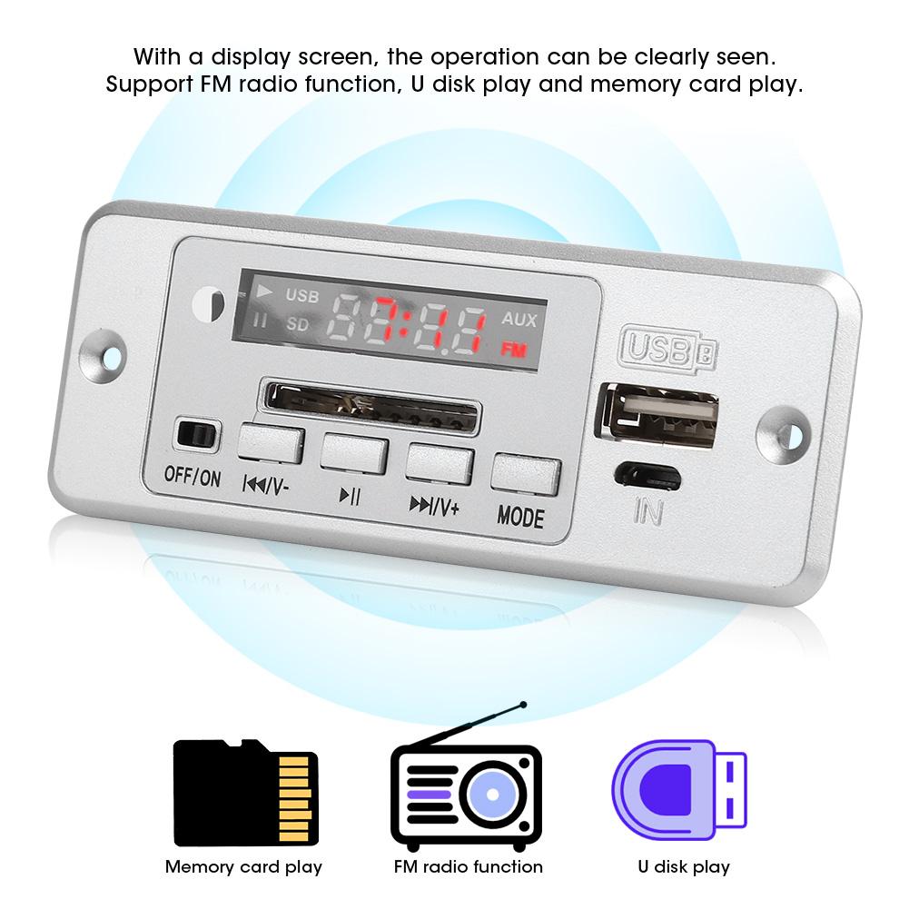 5V MP3 Decoder Module USB FM Radio MP3 Decoding Board Music Player with Power Amplifier