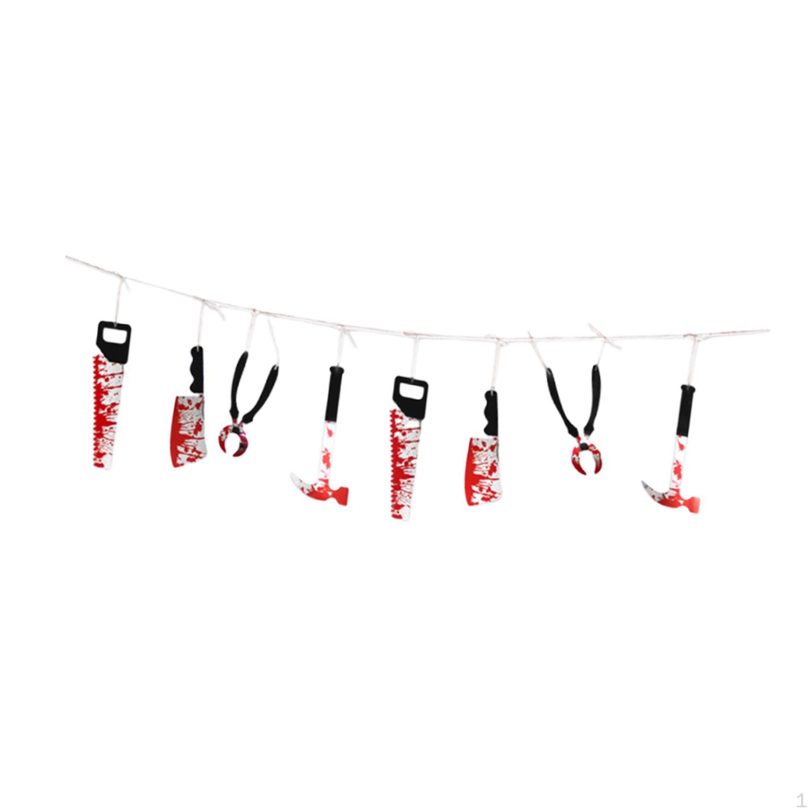 

Halloween Knife Banner Decoration Versatile Scary Horrible Ornament Hanging for Hotel Railing Style B