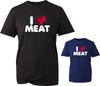 J'aime Cœur Viande Foodie T-shirt Amateurs de Viande Barbecue Non Végétarien Cadeau Haut Unisexe