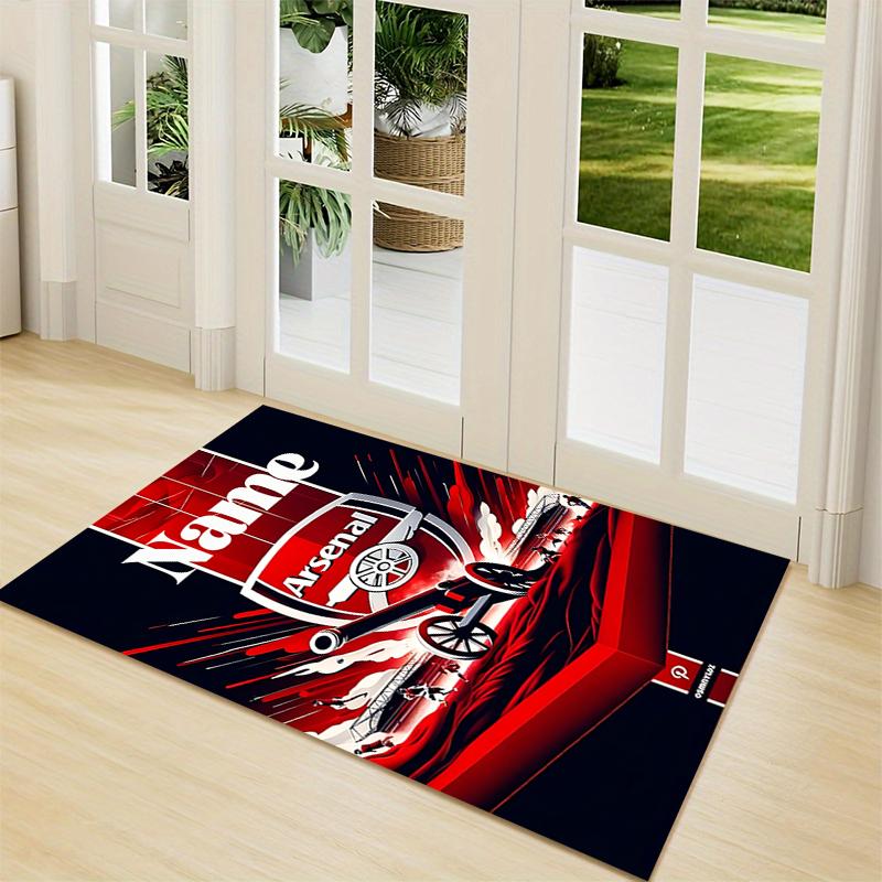 Custom Name "Thunderstorm Arsenal Crest" Carpet Rug Customizable Soft Washable Anti-Slip Home Living Room Sofa Mats Personalized Rug. 0909422