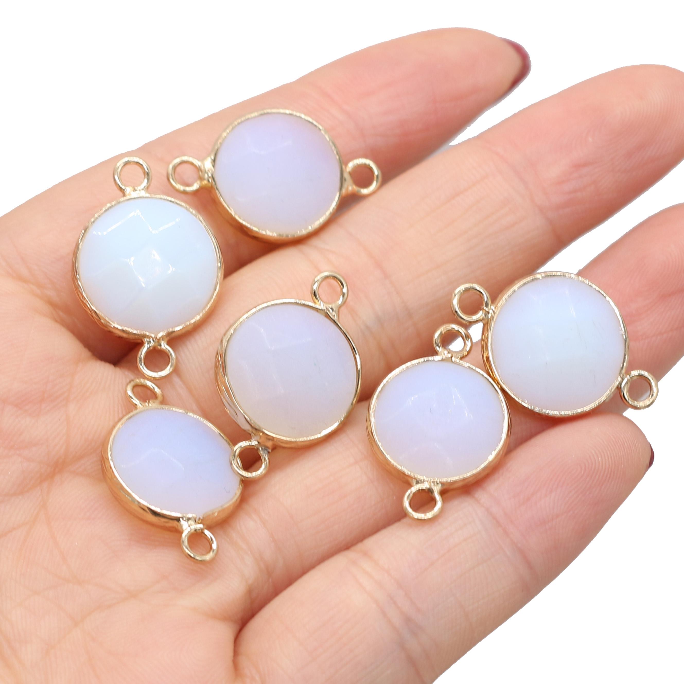 

5 шт., подвеска из натурального камня, круглые кварцевые соединители для браслетов, ожерелий, серег, аксессуаров для изготовления ювелирных изделий 15x24 мм 5Pcs/15x24mm