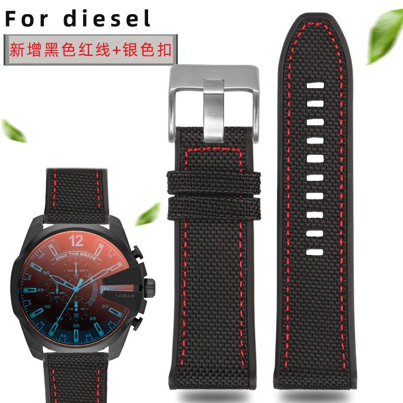 

Bracelet For DIESEL Dz4500 Dz4506 DZ7420 DZ4318 Panerai Canvas silicone Watch Strap 24 26mm 28mm Accessories Men Nylon Watchband 24mm