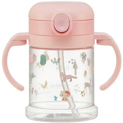 Baby Straw Mug with Double Handles, 260ml, Foldable Handle, Sanrio Hello Kitty Design, Suitable for Ages 1+, KSHW1N-A