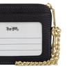 Coach Signature 11 Dog Leash Clip Wristband Pebbled Leather Card Holder Women's Black Black