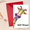 Happy Birthday Birthday Greeting Card Envelope Combination Cartoon Giraffe Handwritten Greeting Card