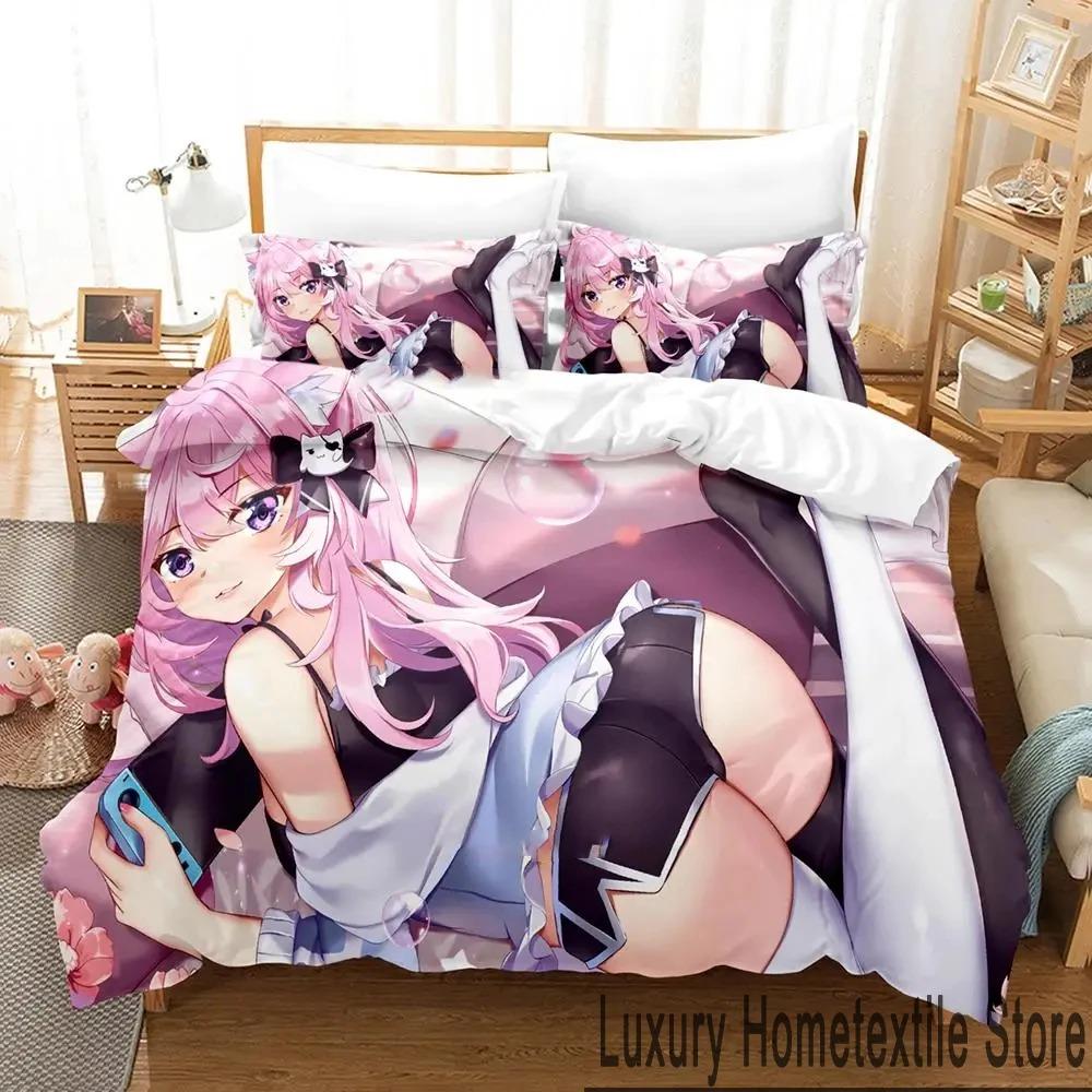 Anime Nun Bedding Set Boys Girls Twin Queen Size Duvet Cover Pillowcase Bed Kids Adult Fashion Home Textileextile