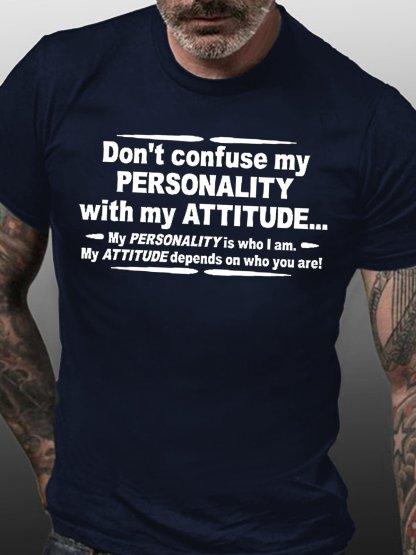 Funny My Personality With My Attitudecasual Short Sleeve Tshirt