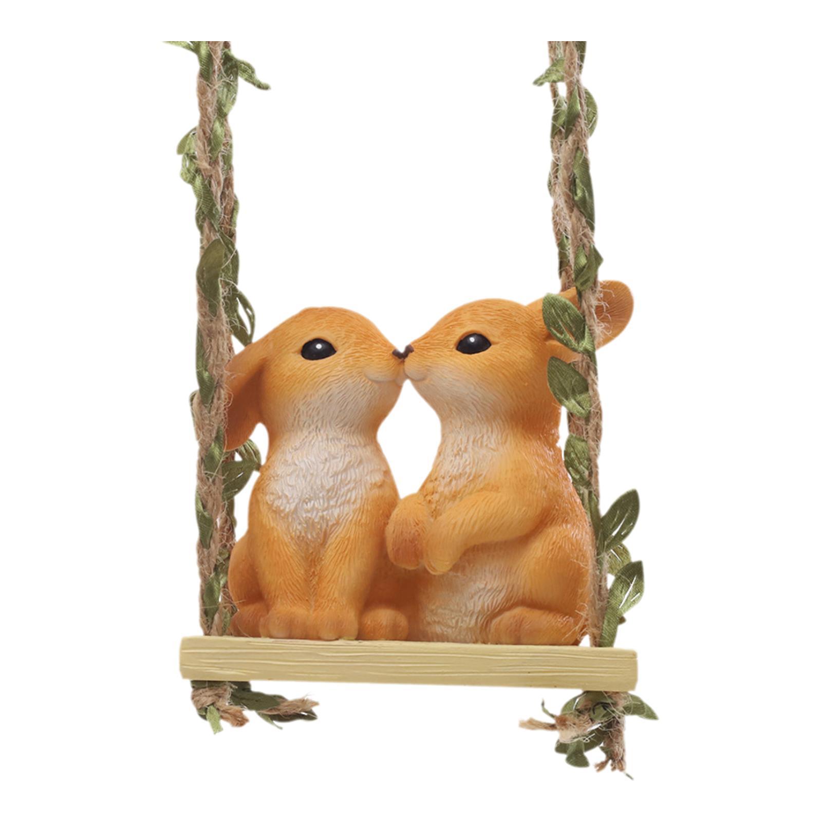 

Swing Animal Garden Statue Cartoon Resin Ornament for Yard Courtyard Balcony