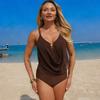 New "Instagram-Style" Western-Inspired Women's One-Piece Swimsuit — Mesh-Paneled Beach Bikini Swimwear 0789