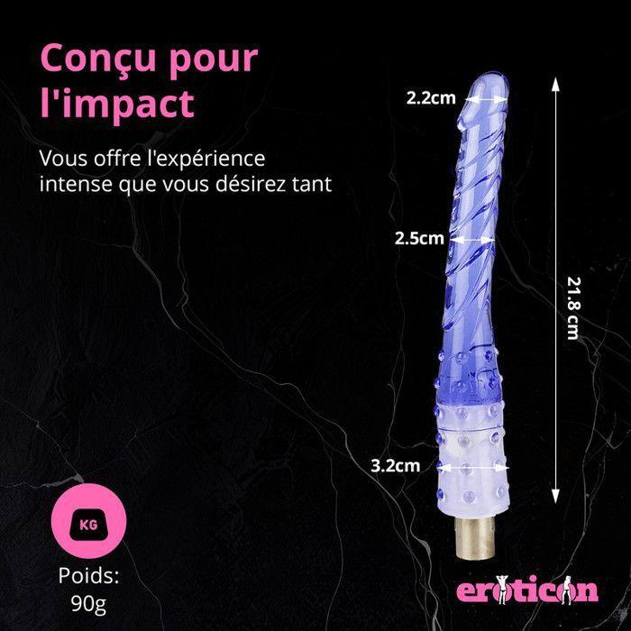 Godemichet - Eroticon - Long 21,8 cm - PVC sans danger - Compatible machines Eroticon - Unisexe