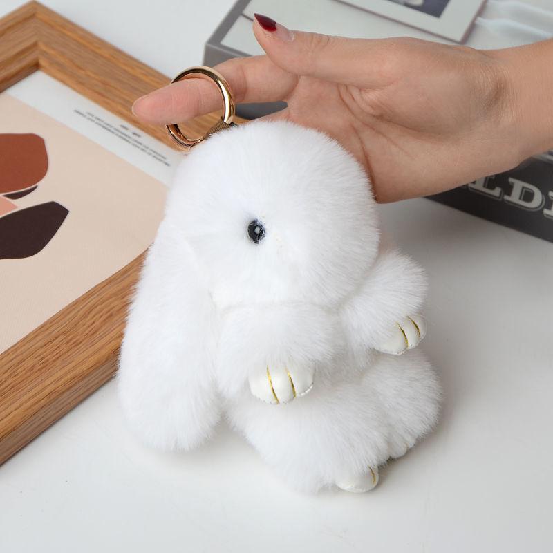 Multiple Colors Cute Soft Plush Rabbit Keychain Portable Fluffy Rabbit Pendant For Purse/Backpack Cute Gift For Kids & Girls