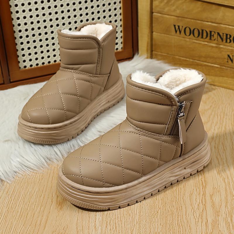 

TUINANLE Женские ботинки высокого качества, плюшевые зимние ботинки, теплые женские зимние ботинки с высоким верхом и плоской подошвой 36