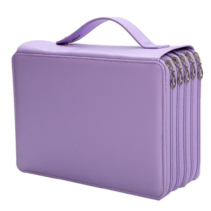 Large Capacity Pencil Holders Pouches High Capacity Pencil Bag 252 Slots Zippers Closured Pencil Case for Artist Student фиолетовый