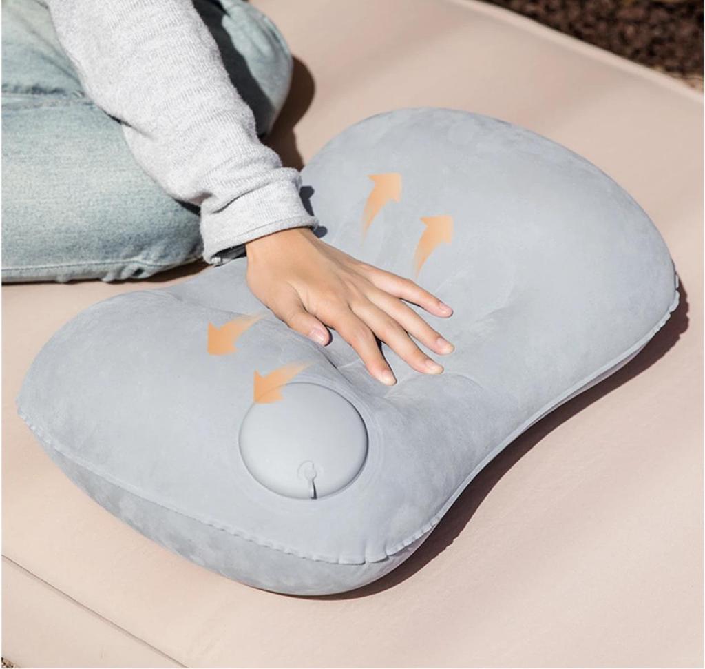 Camping Inflatable Pillow Portable Ultralight Travel Hiking Air Sleeping Pillow for Neck and Lumbar Support Universal Car Lumbar Cushion