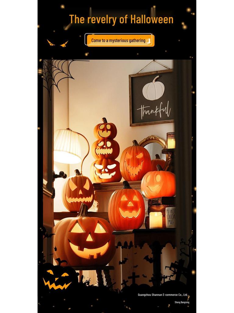 Große Halloween-Kürbis-Laterne für Innen-/Außen dekoration
