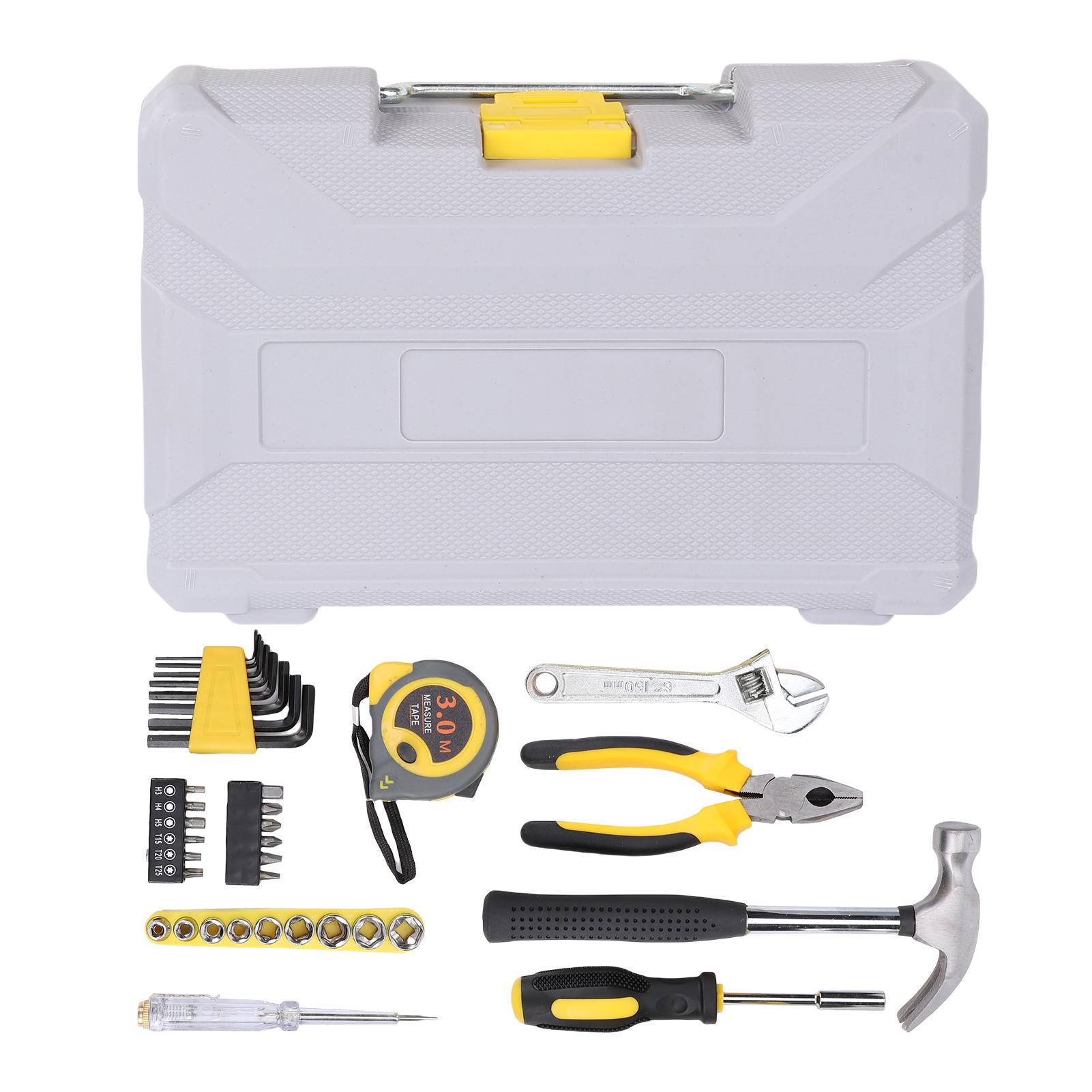35pcs Automotive and Household Tool Kit Basic Tool Box for Car Enthusiasts and Home Repairs