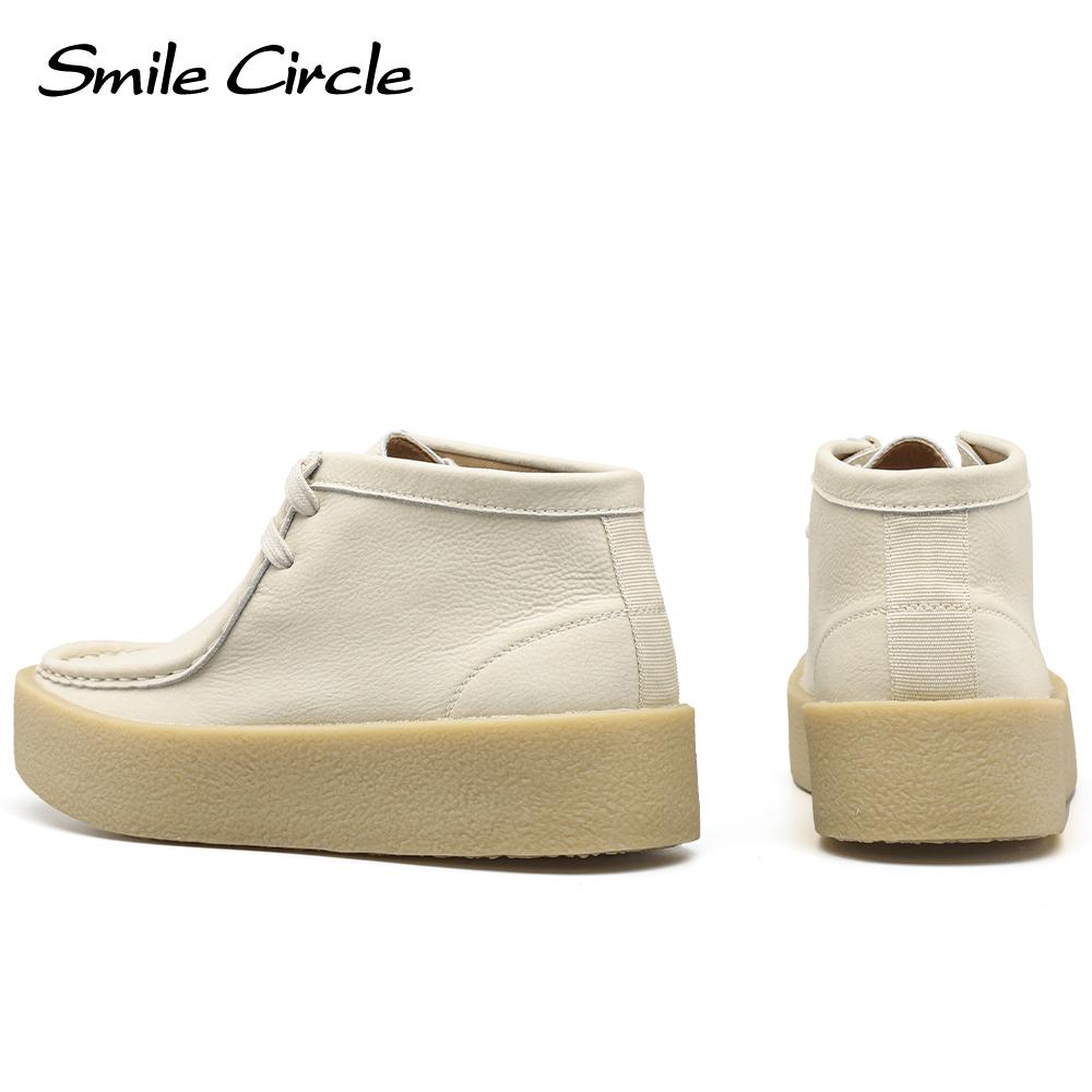 Klobige Damen-Flache Schuhe, runde Zehen, Schnürschuhe, dicke Schuhe, modische, bequeme Damen-Freizeitschuhe