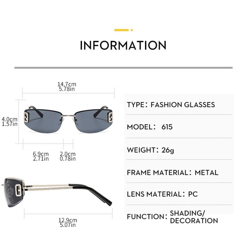 Women's sunglasses, men's and women's fashion frameless sunglasses