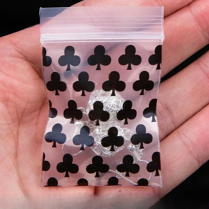 ПЭ Пакет с милым принтом самоклеящийся пластиковый прозрачный пакет для образцов серег мини упаковочные пакеты запайка пыленепроницаемый влагостойкий пакет для хранения 2x2.8cm&500pcs