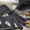 2 Silk Anti-Cut Gloves Black Stainless Steel  with Mesh Cut Protection Customizable Tactical Gloves Factory Direct