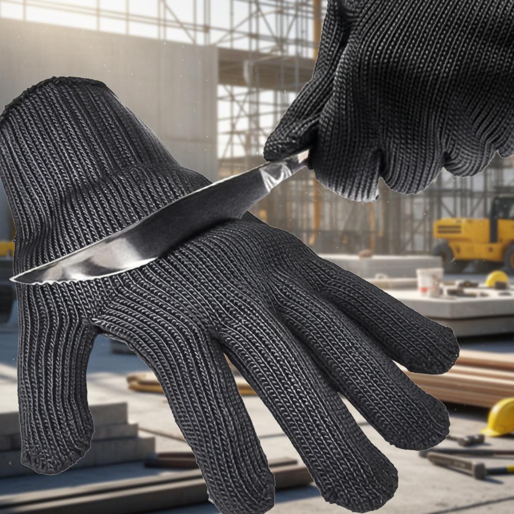 2 Silk Anti-Cut Gloves Black Stainless Steel with Mesh Cut Protection Customizable Tactical Gloves Factory Direct