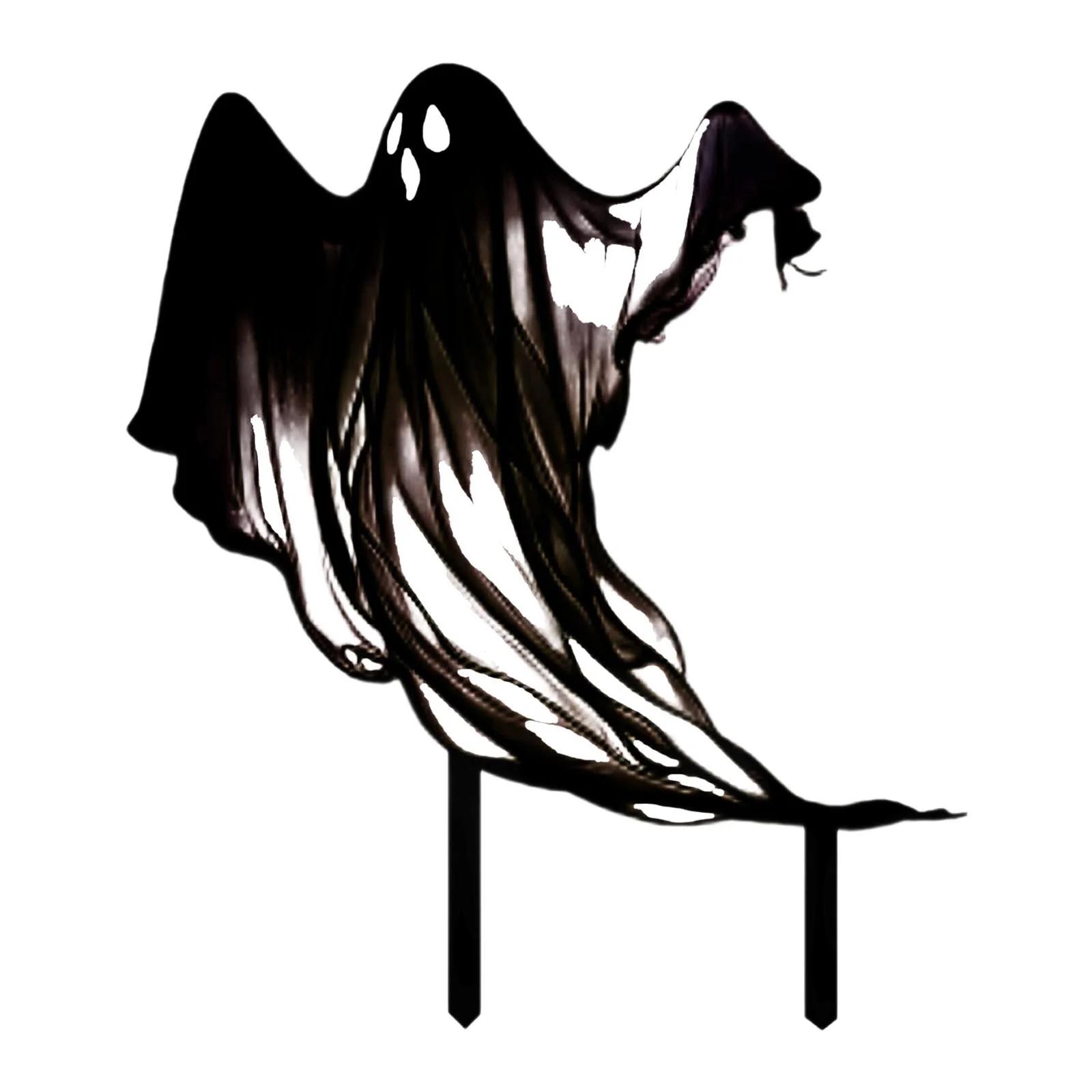 

Хэллоуинская табличка Призрачный вкладыш Узорчатый металлический колышек Водонепроницаемый металлический праздничный приветственный декор для сада/двери One Size